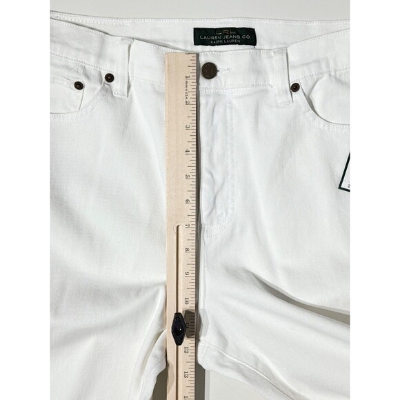 NWT $89.50 Lauren Ralph Lauren White Classic Straight Stretch Jeans Women Sz. 14 - Picture 15 of 16